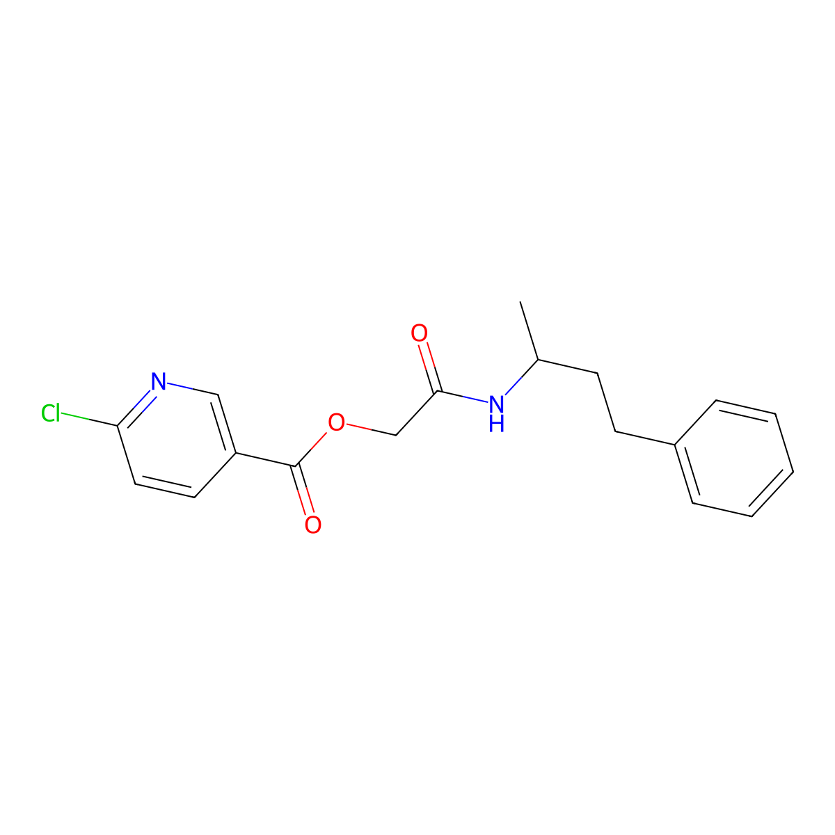 [(4-Phenylbutan-2-yl)carbamoyl]methyl 6-chloropyridine-3-carboxylate molecular structure, CAS 386279-16-9