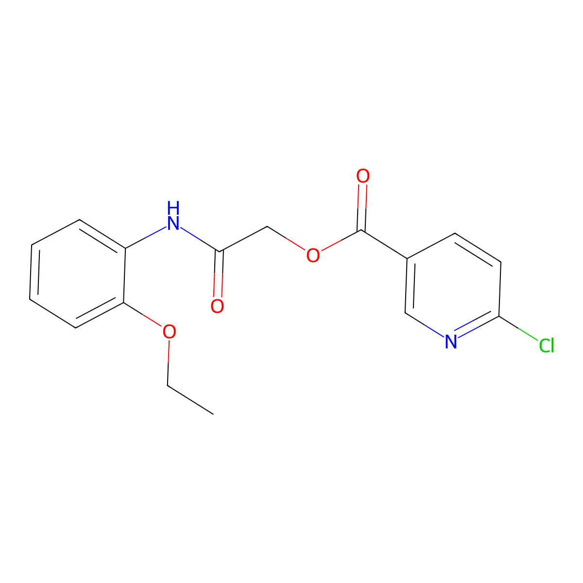 [(2-Ethoxyphenyl)carbamoyl]methyl 6-chloropyridine-3-carboxylate molecular structure, CAS 386279-22-7