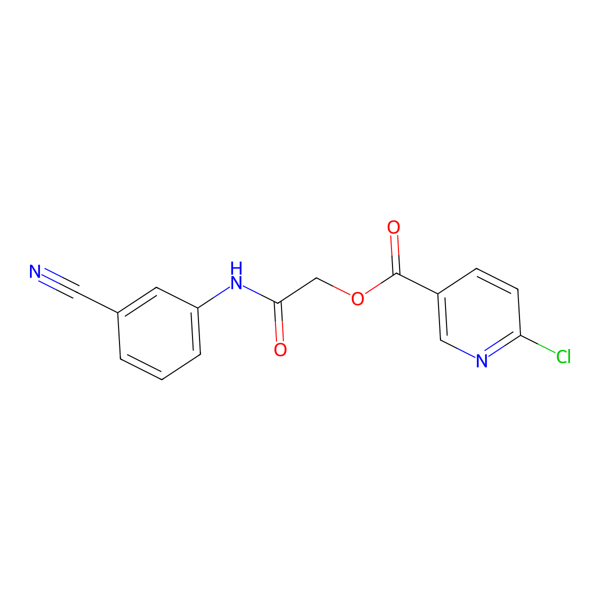 [(3-Cyanophenyl)carbamoyl]methyl 6-chloropyridine-3-carboxylate molecular structure, CAS 386279-24-9