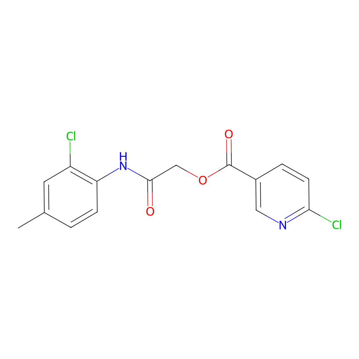 [(2-Chloro-4-methylphenyl)carbamoyl]methyl 6-chloropyridine-3-carboxylate molecular structure, CAS 386279-51-2