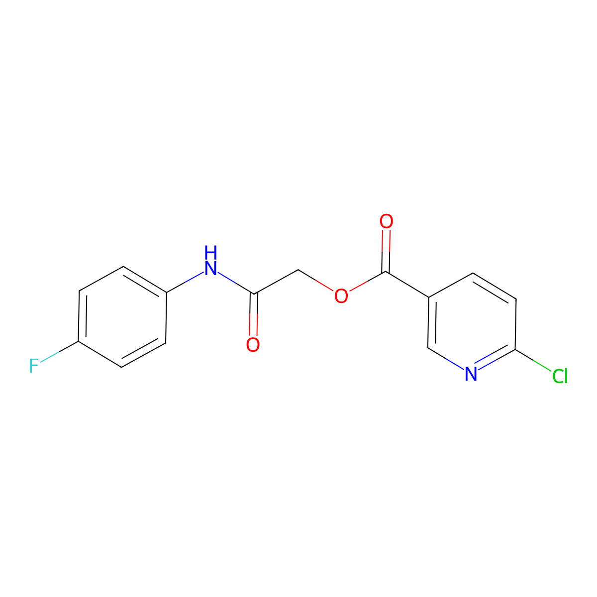 [2-(4-Fluoroanilino)-2-oxoethyl] 6-chloropyridine-3-carboxylate molecular structure, CAS 386279-52-3