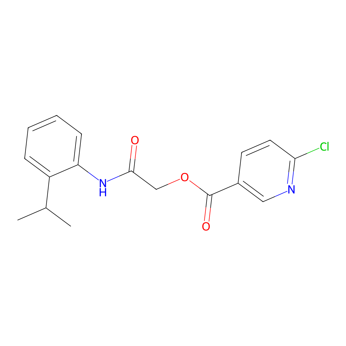 {[2-(Propan-2-yl)phenyl]carbamoyl}methyl 6-chloropyridine-3-carboxylate molecular structure, CAS 386279-66-9