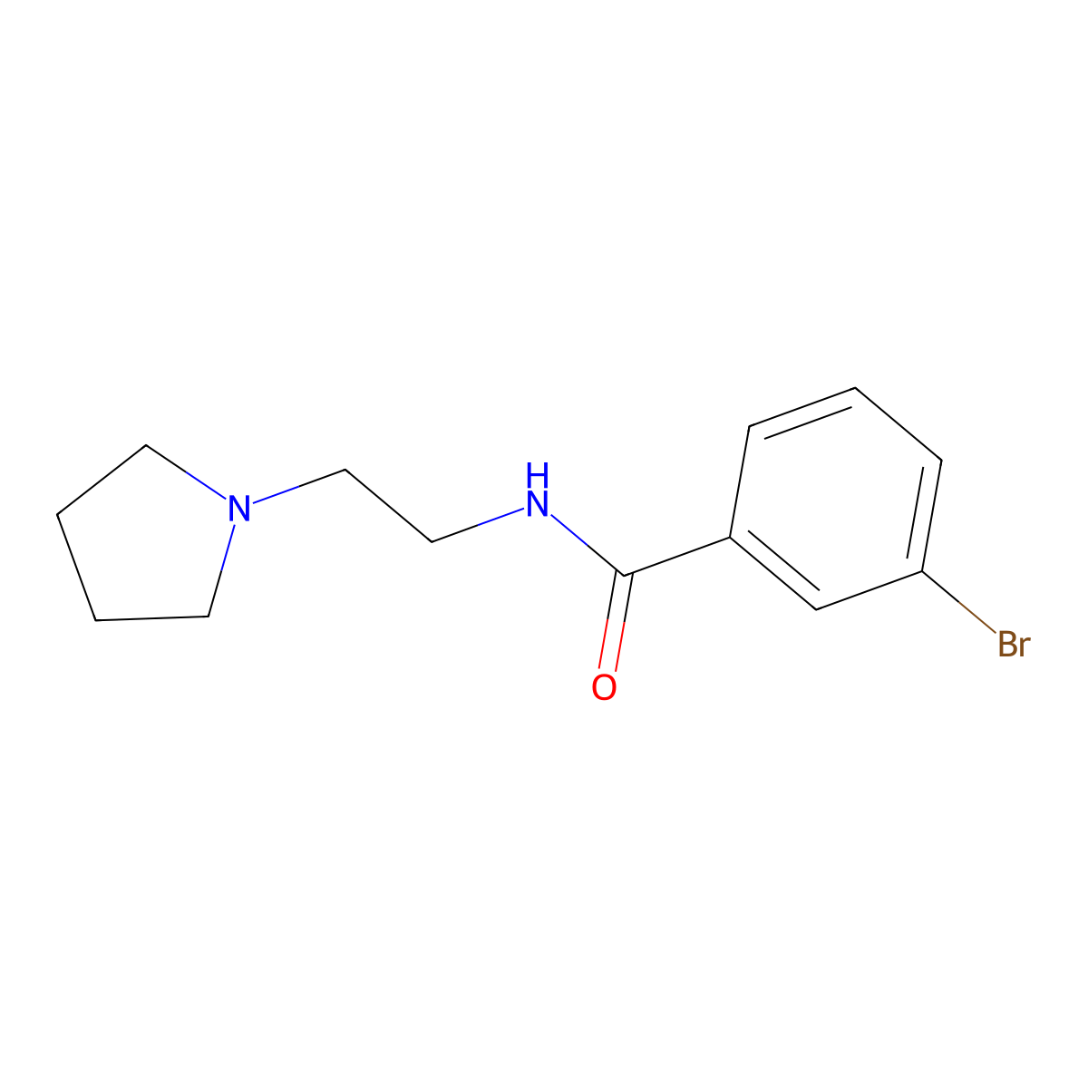 3-bromo-N-[2-(pyrrolidin-1-yl)ethyl]benzamide molecular structure, CAS 386297-55-8