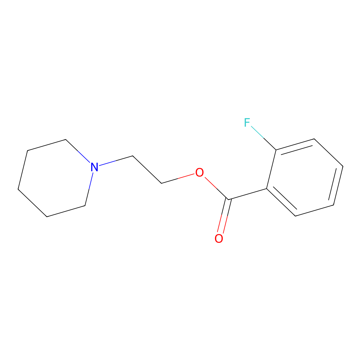 2-(1-Piperidinyl)ethyl 2-fluorobenzoate molecular structure, CAS 3863-10-3