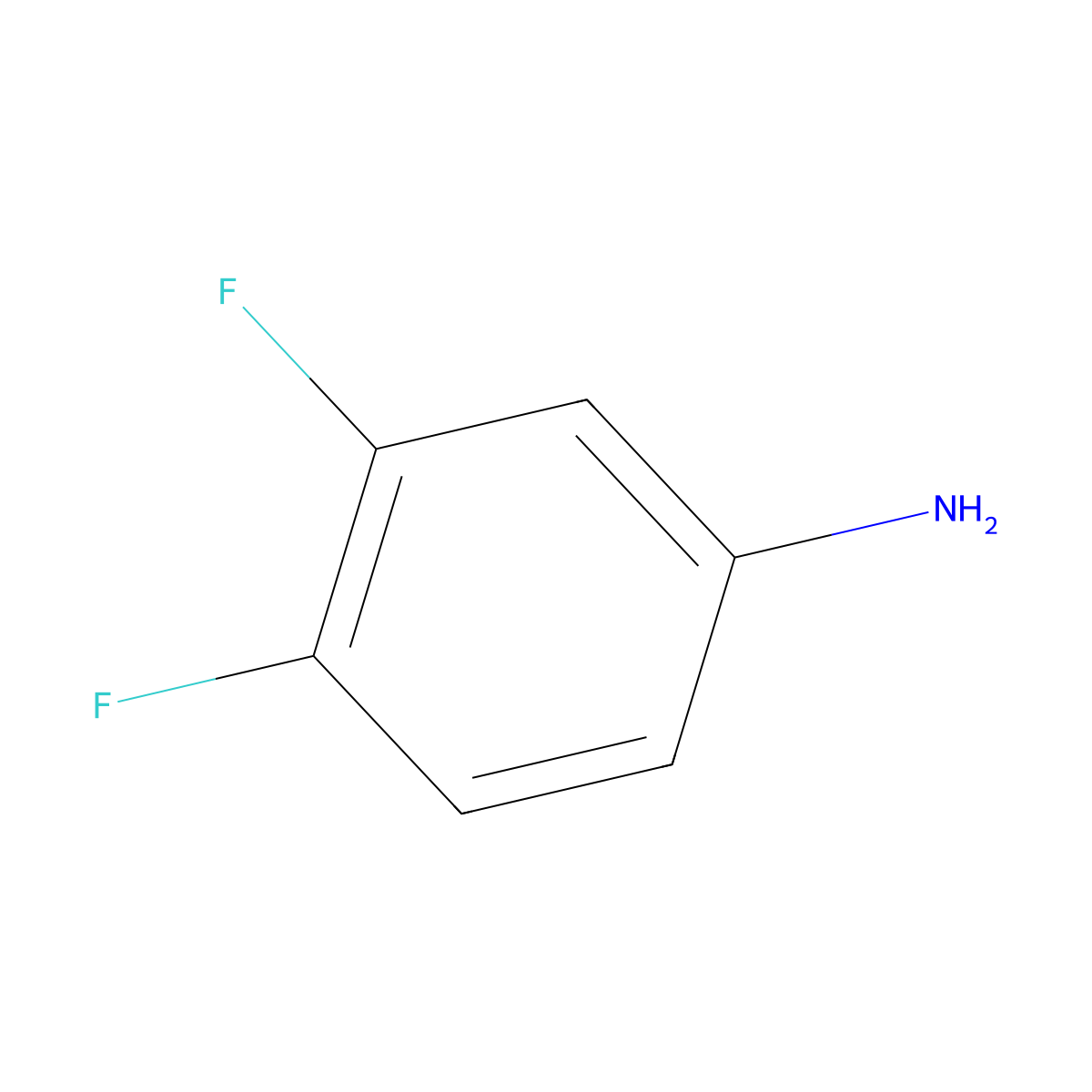 3,4-Difluoroaniline molecular structure, CAS 3863-11-4