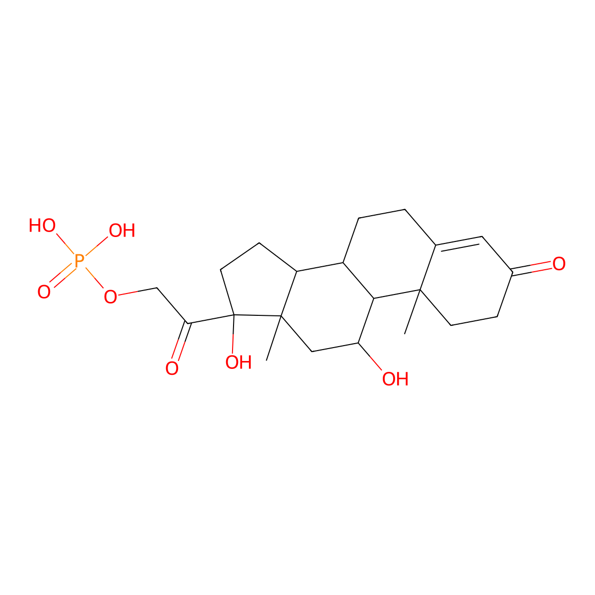 Hydrocortisone Phosphate molecular structure, CAS 3863-59-0