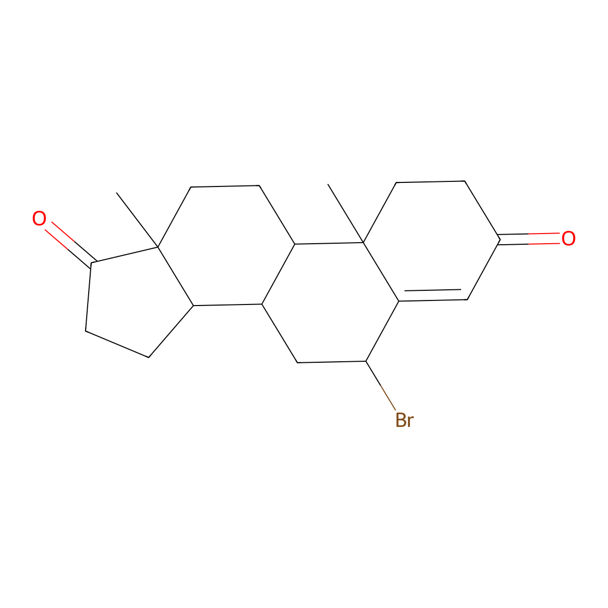 6-Bromoandrostenedione molecular structure, CAS 38632-00-7