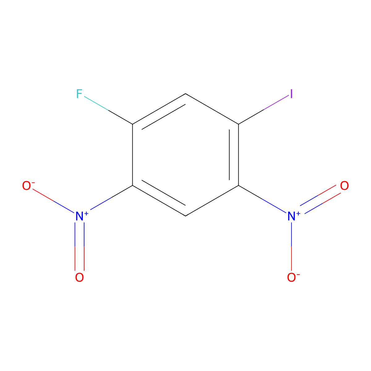 1-Fluoro-5-iodo-2,4-dinitrobenzene molecular structure, CAS 38636-12-3