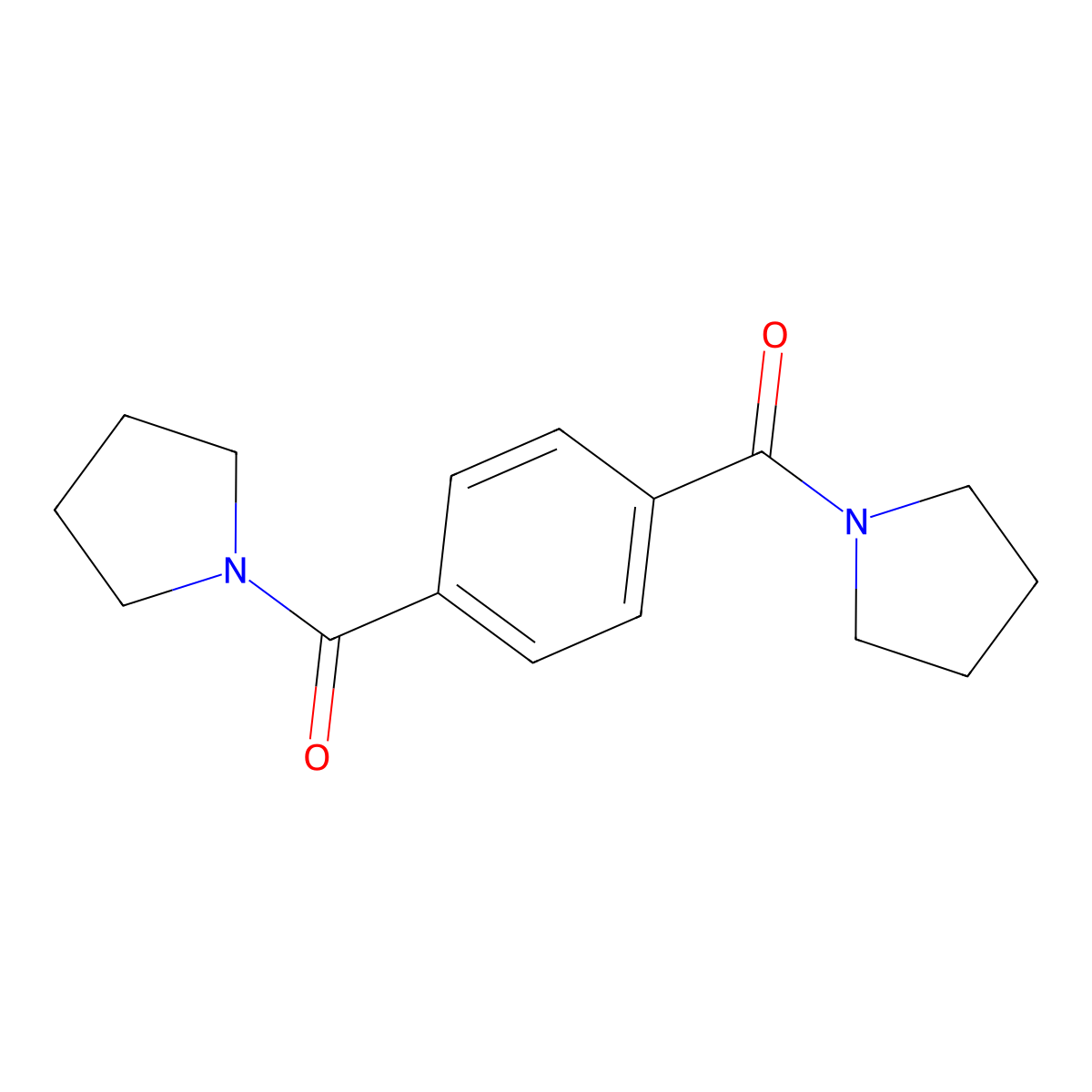 Pyrrolidinyl 4-(pyrrolidinylcarbonyl)phenyl ketone molecular structure, CAS 38636-18-9