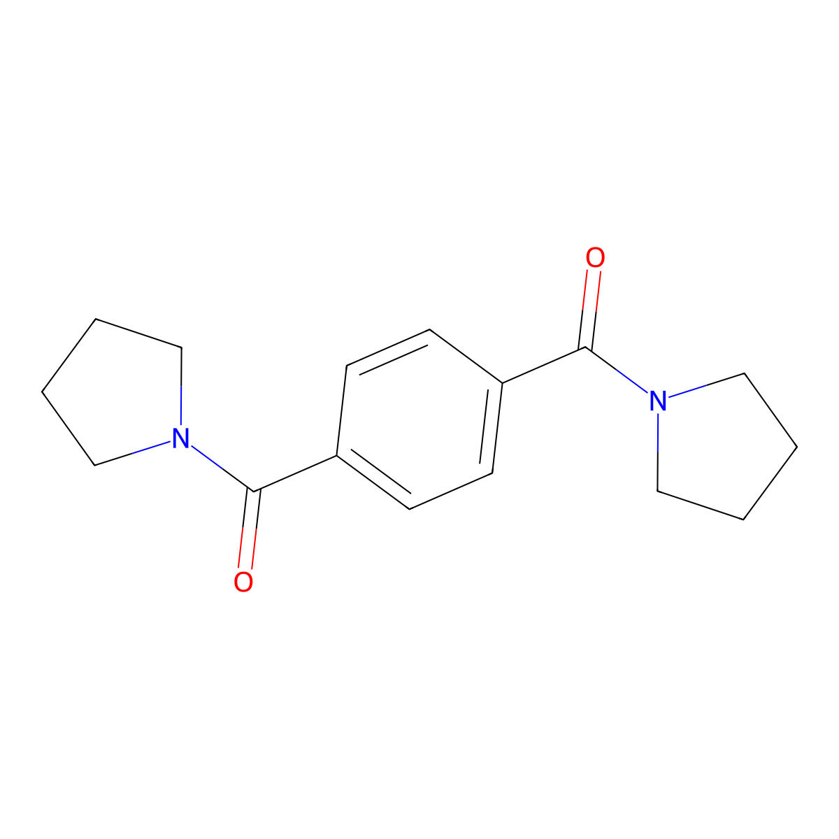Pyrrolidinyl 4-(pyrrolidinylcarbonyl)phenyl ketone molecular structure, CAS 38636-18-9