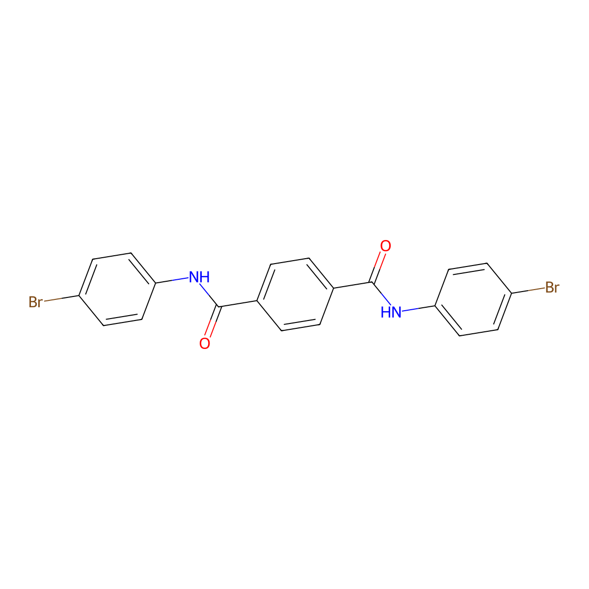N,N'-bis(4-bromophenyl)terephthalamide molecular structure, CAS 38636-25-8