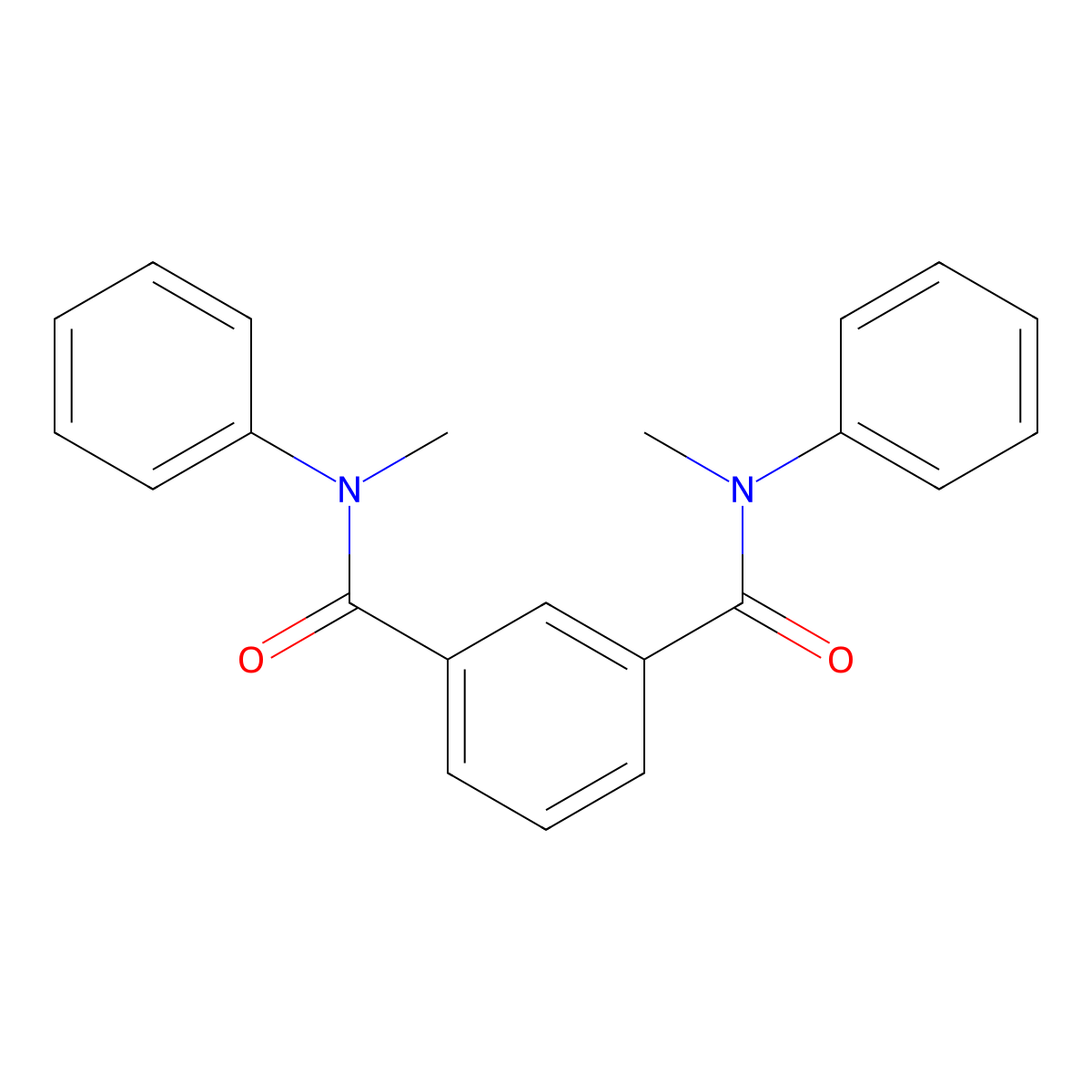 N,N'-Dimethyl-N,N'-diphenyl-isophthalamide molecular structure, CAS 38636-33-8