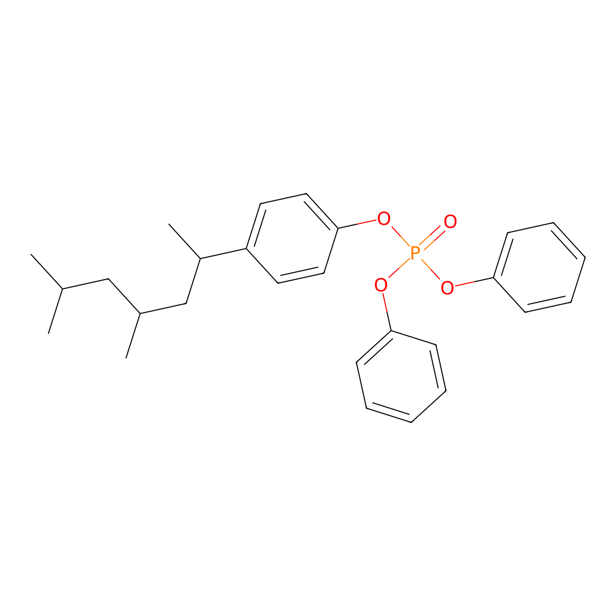 Phosphoric acid, nonylphenyl diphenyl ester molecular structure, CAS 38638-05-0