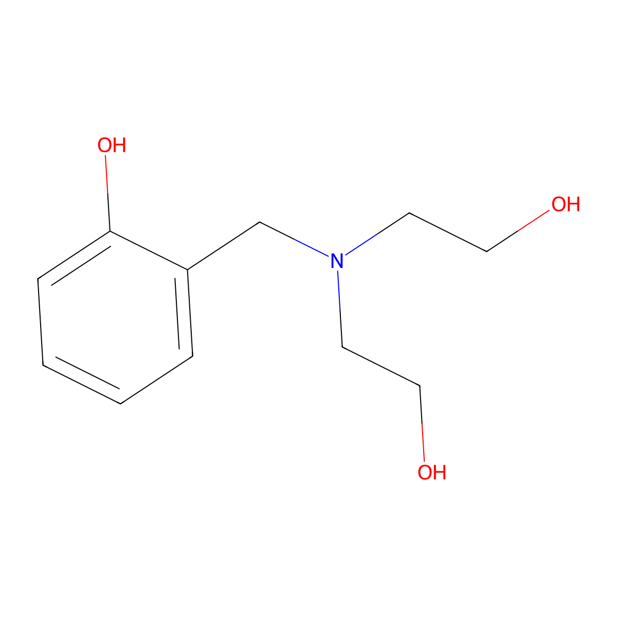 Phenol, 2(or 4)-((bis(2-hydroxyethyl)amino)methyl)- molecular structure, CAS 38638-36-7