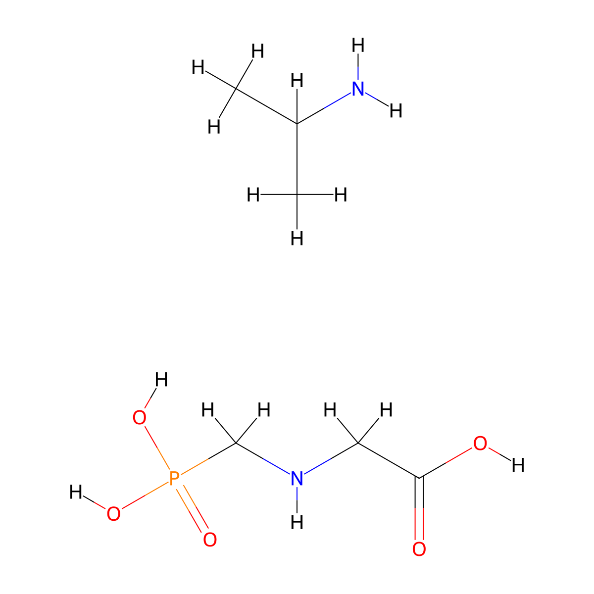 Roundup molecular structure, CAS 38641-94-0
