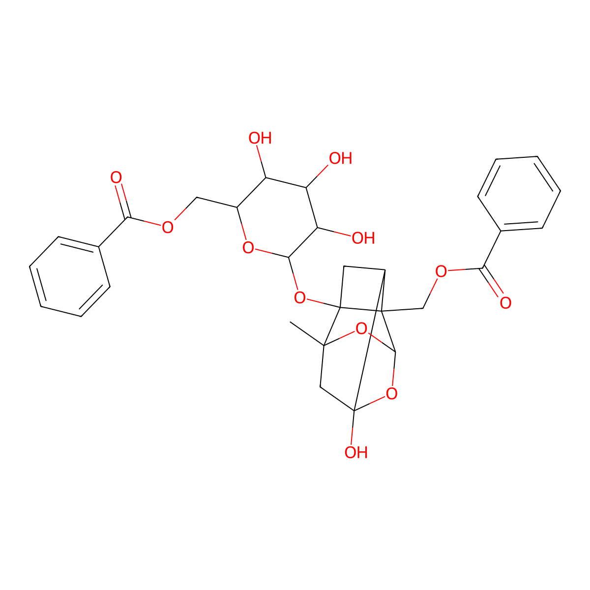 Benzoylpaeoniflorin molecular structure, CAS 38642-49-8