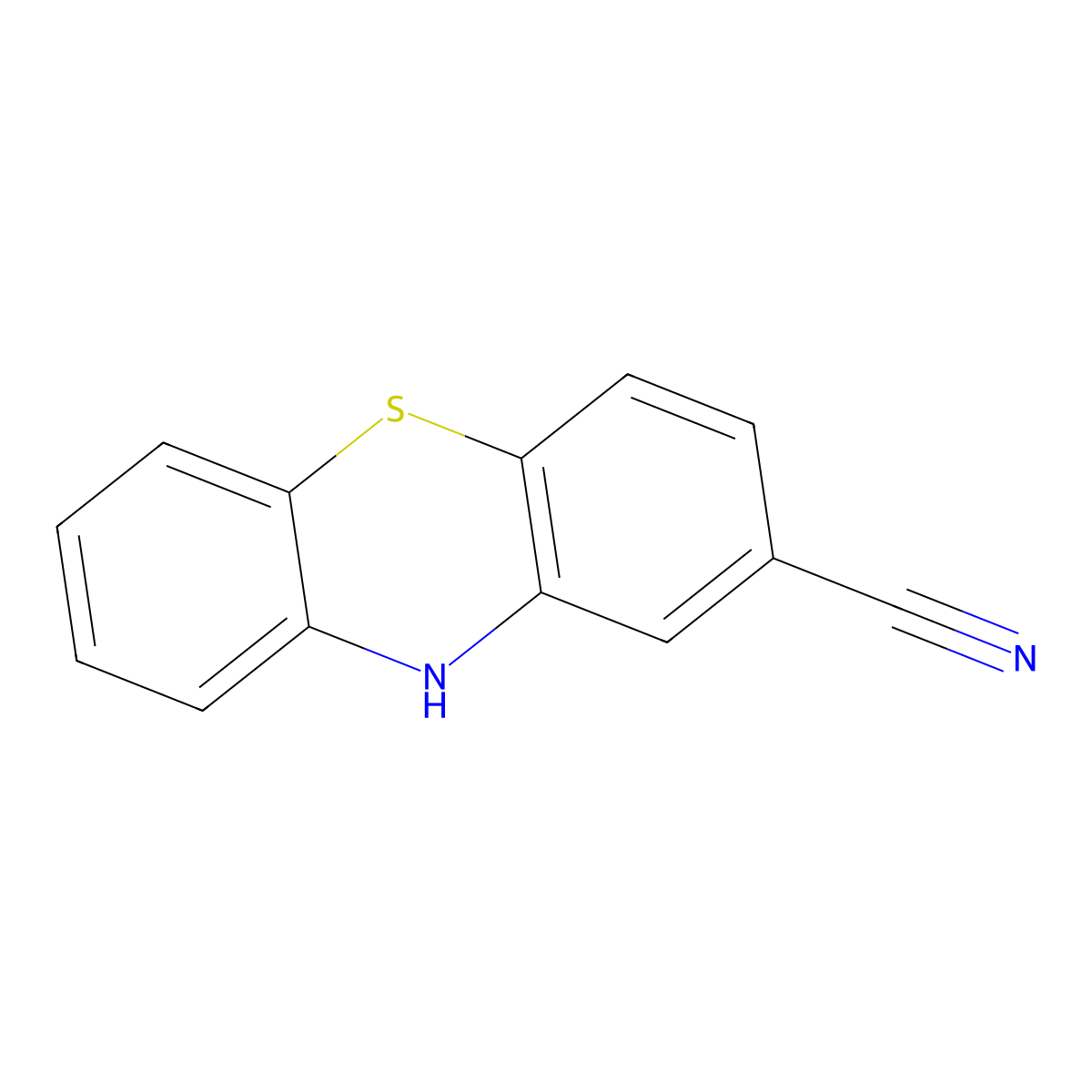 Phenothiazine-2-carbonitrile molecular structure, CAS 38642-74-9