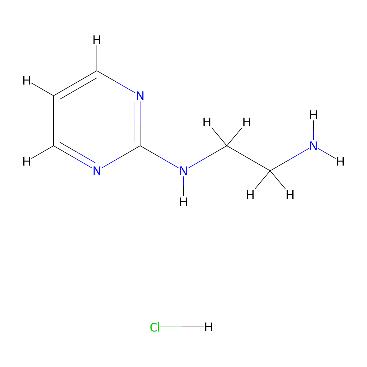 N1-(Pyrimidin-2-yl)ethane-1,2-diamine hydrochloride molecular structure, CAS 38642-80-7