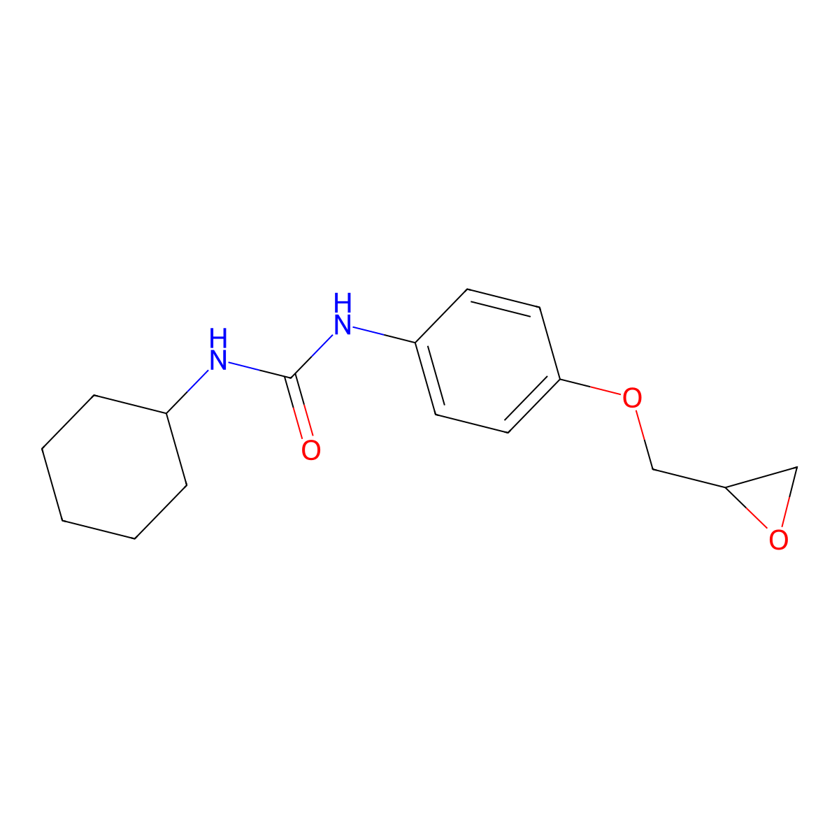N-Cyclohexyl-N'-[4-(2,3-epoxypropoxy)phenyl]urea molecular structure, CAS 38649-72-8