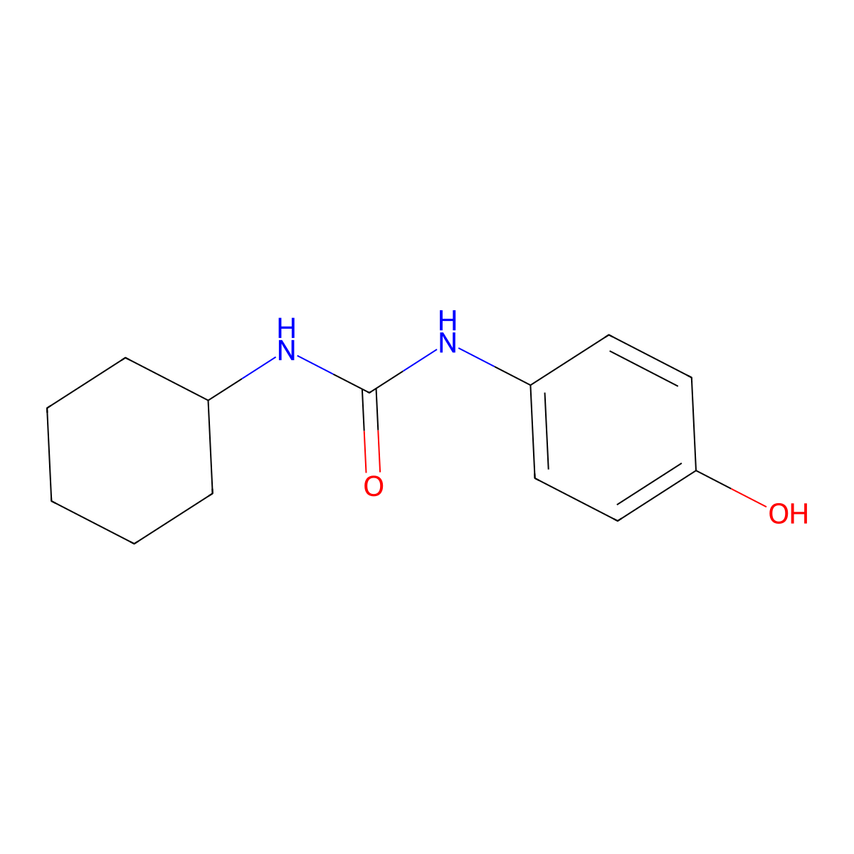 1-Cyclohexyl-3-(4-hydroxyphenyl)urea molecular structure, CAS 38652-23-2