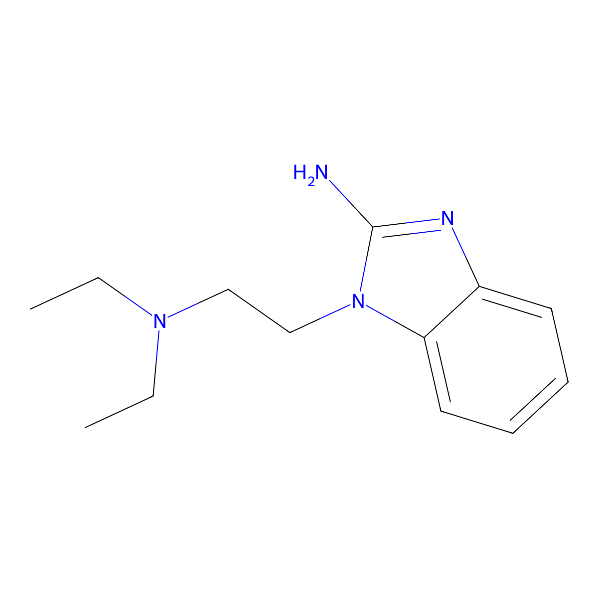 1-(2-(diethylamino)ethyl)-1H-1,3-benzodiazol-2-amine molecular structure, CAS 38652-79-8