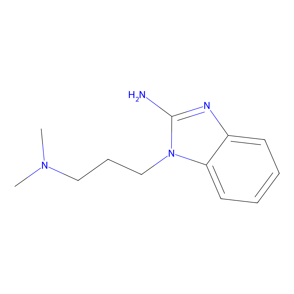 1-(3-Dimethylamino-propyl)-1H-benzoimidazol-2-ylamine molecular structure, CAS 38652-80-1