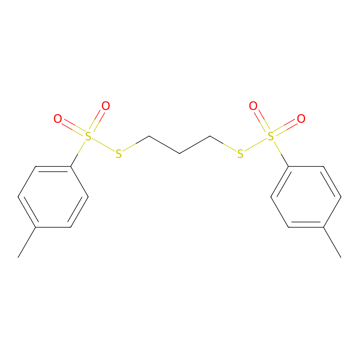 Trimethylene di(thiotosylate) molecular structure, CAS 3866-79-3