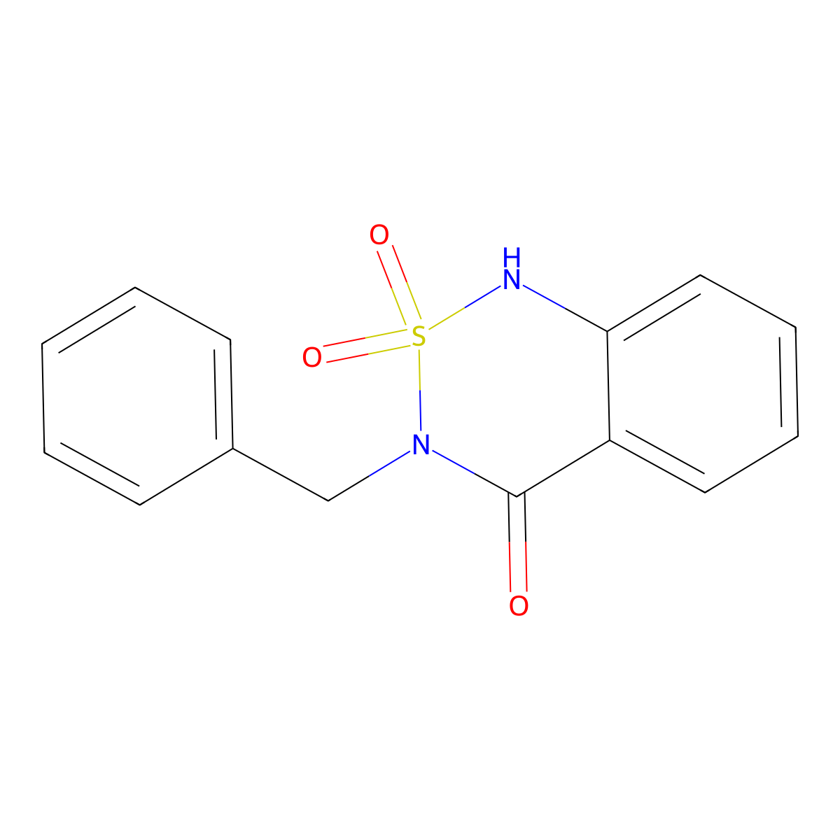 1H-2,1,3-Benzothiadiazin-4(3H)-one, 3-(phenylmethyl)-, 2,2-dioxide molecular structure, CAS 3866-81-7