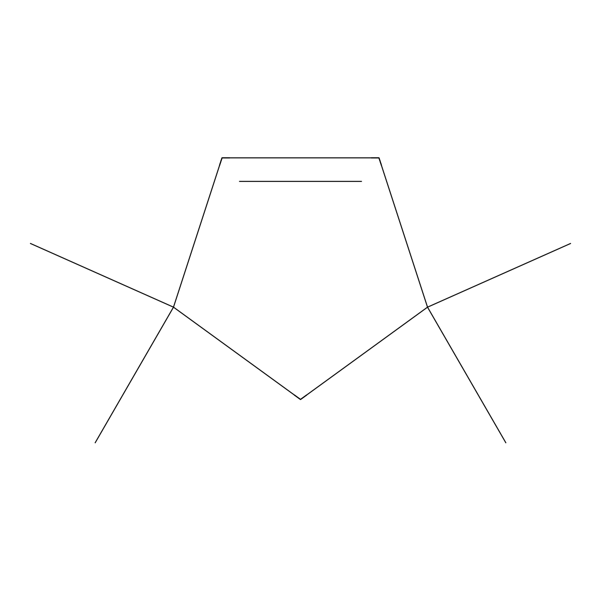 3,3,5,5-Tetramethylcyclopentene molecular structure, CAS 38667-10-6