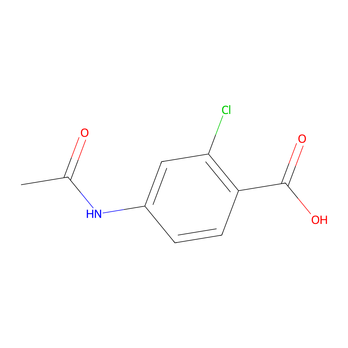 4-Acetamido-2-chlorobenzoic acid molecular structure, CAS 38667-55-9
