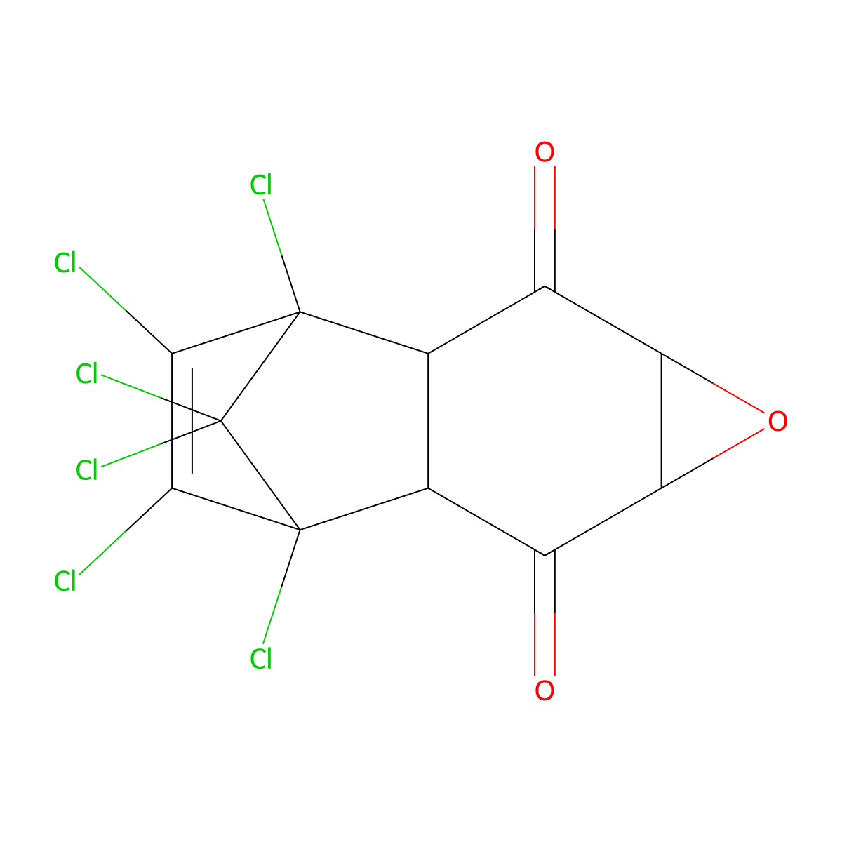1,9,10,11,12,12-Hexachloro-5-oxatetracyclo[7.2.1.0^{2,8}.0^{4,6}]dodec-10-ene-3,7-dione molecular structure, CAS 38667-80-0