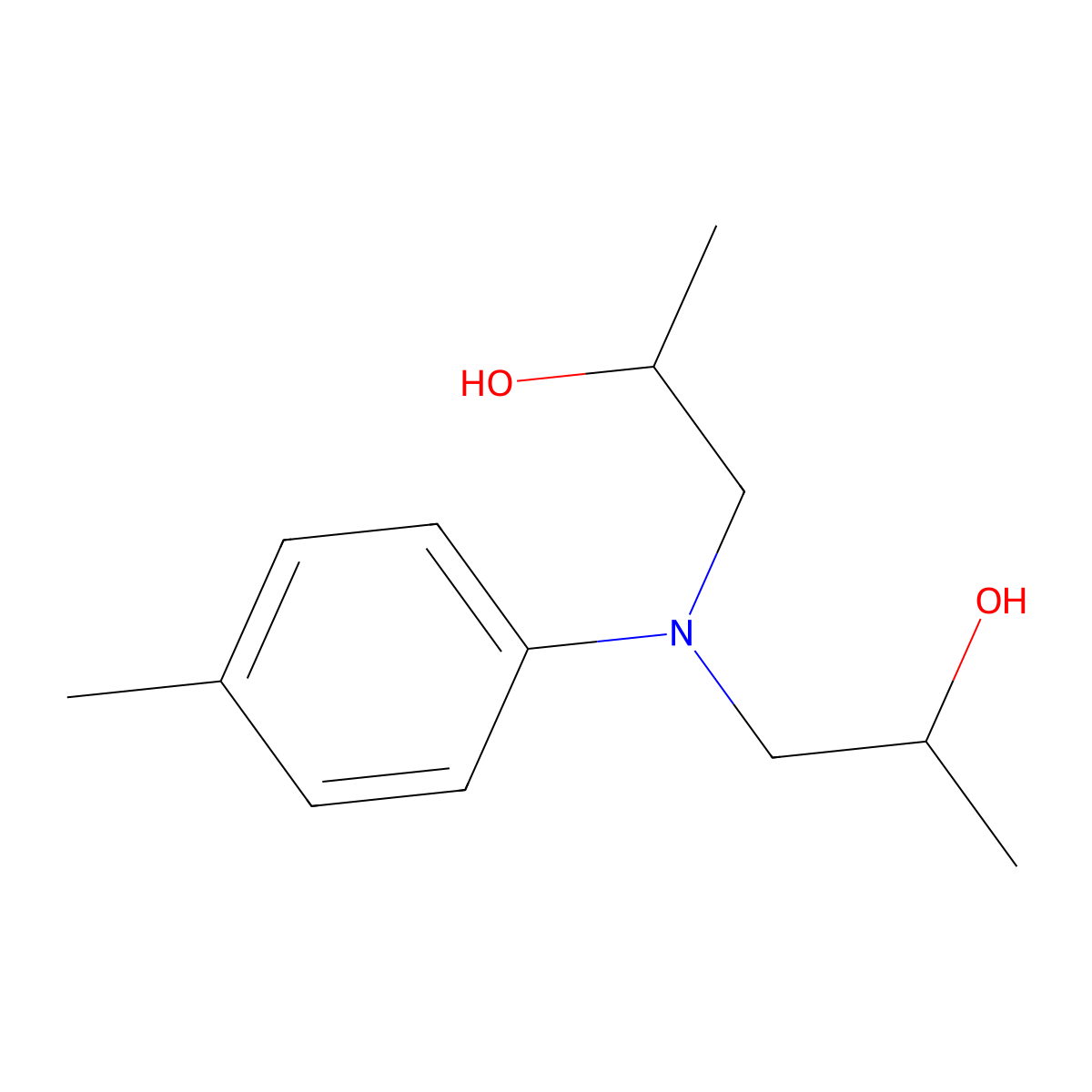 N,N-Bis(2-hydroxypropyl)-p-toluidine molecular structure, CAS 38668-48-3