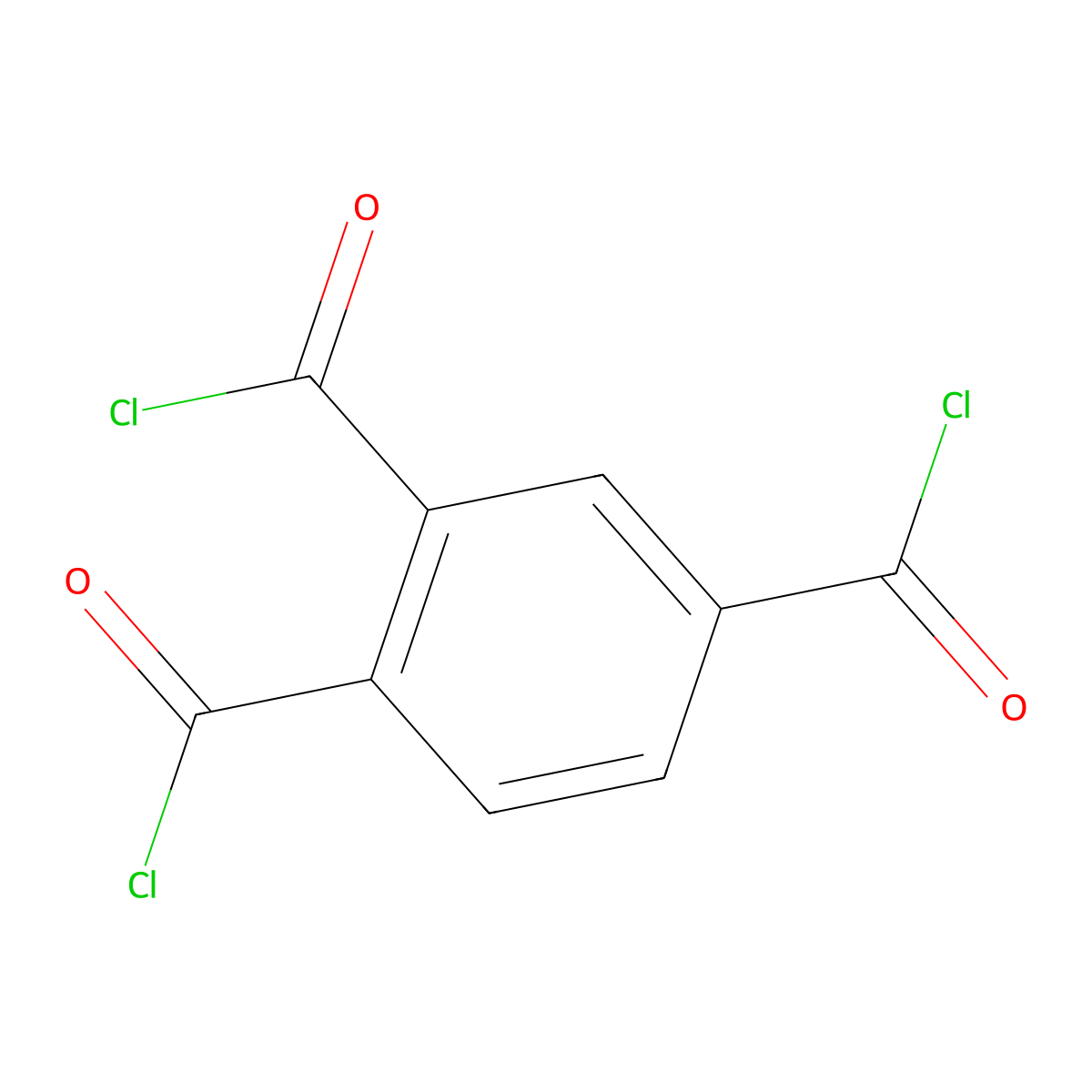 1,2,4-Benzenetricarbonyl trichloride molecular structure, CAS 3867-55-8