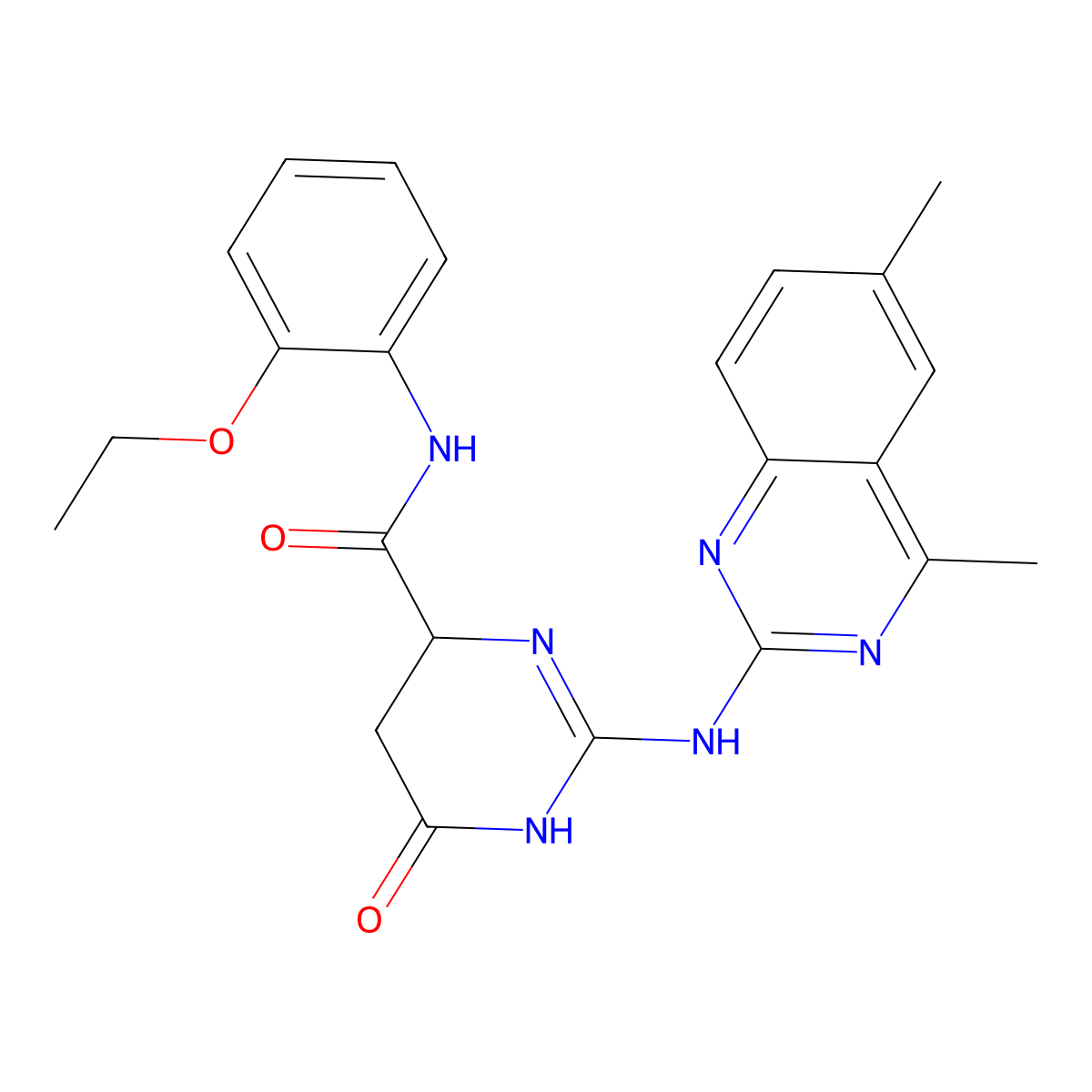 2-[(4,6-dimethylquinazolin-2-yl)amino]-N-(2-ethoxyphenyl)-6-oxo-4,5-dihydro-1H-pyrimidine-4-carboxamide molecular structure, CAS 386702-01-8
