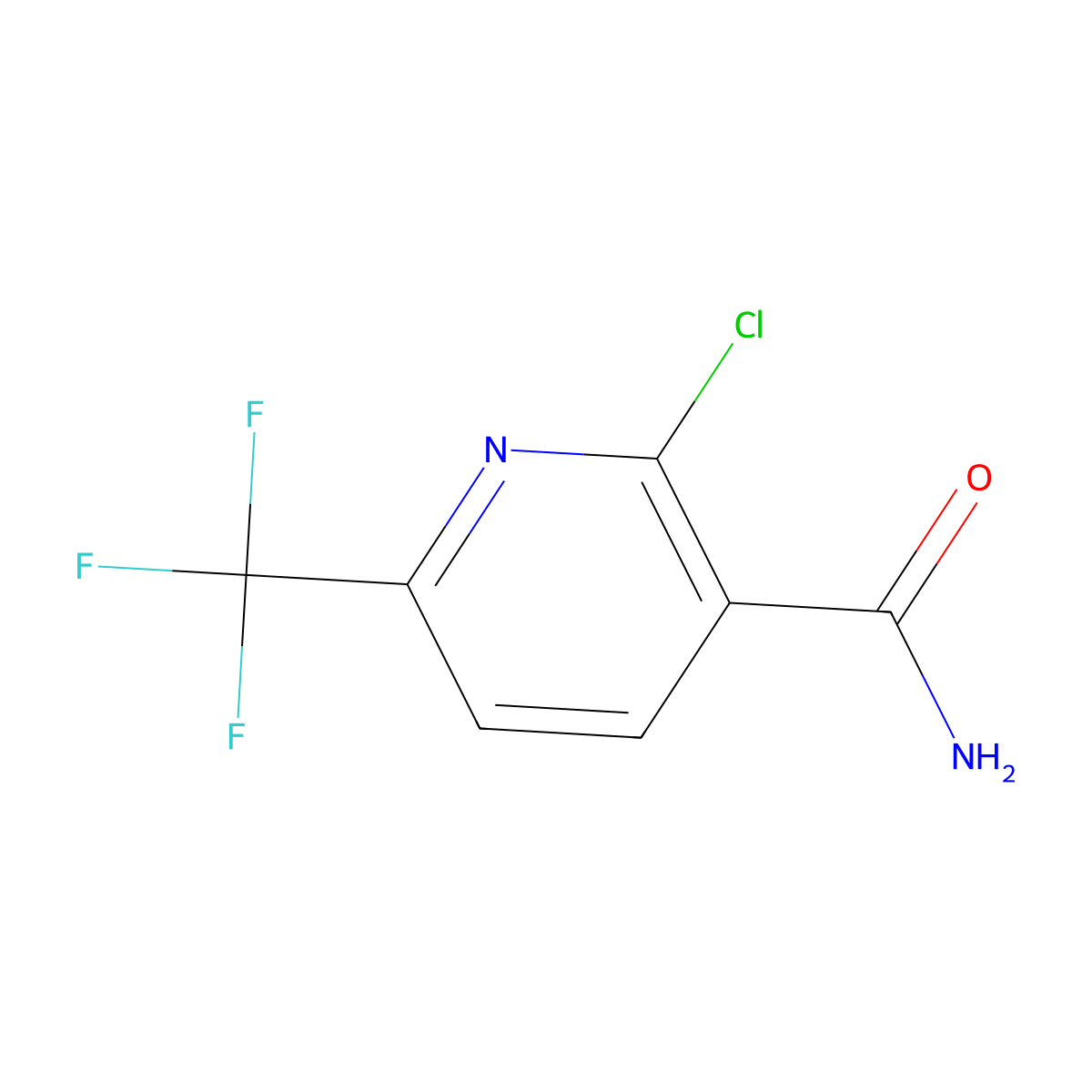 2-Chloro-6-(trifluoromethyl)nicotinamide molecular structure, CAS 386704-05-8