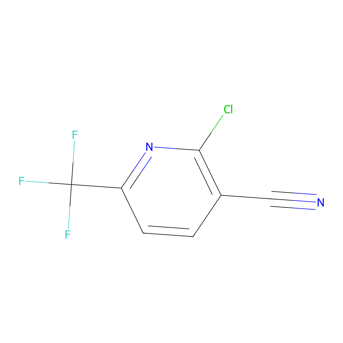 2-Chloro-6-(trifluoromethyl)nicotinonitrile molecular structure, CAS 386704-06-9