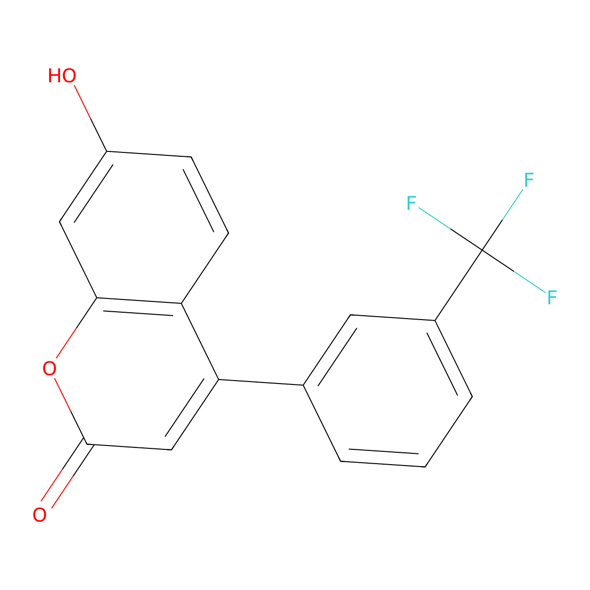 7-Hydroxy-4-(3-trifluoromethylphenyl)coumarin molecular structure, CAS 386704-09-2