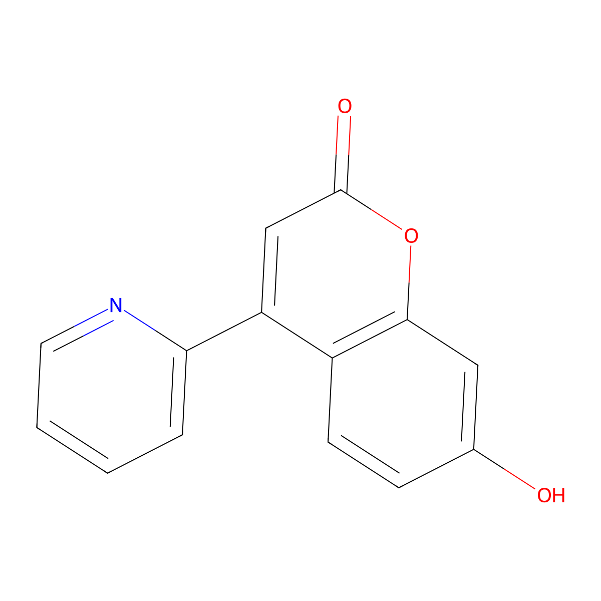 7-Hydroxy-4-(pyridin-2-yl)coumarin molecular structure, CAS 386704-10-5