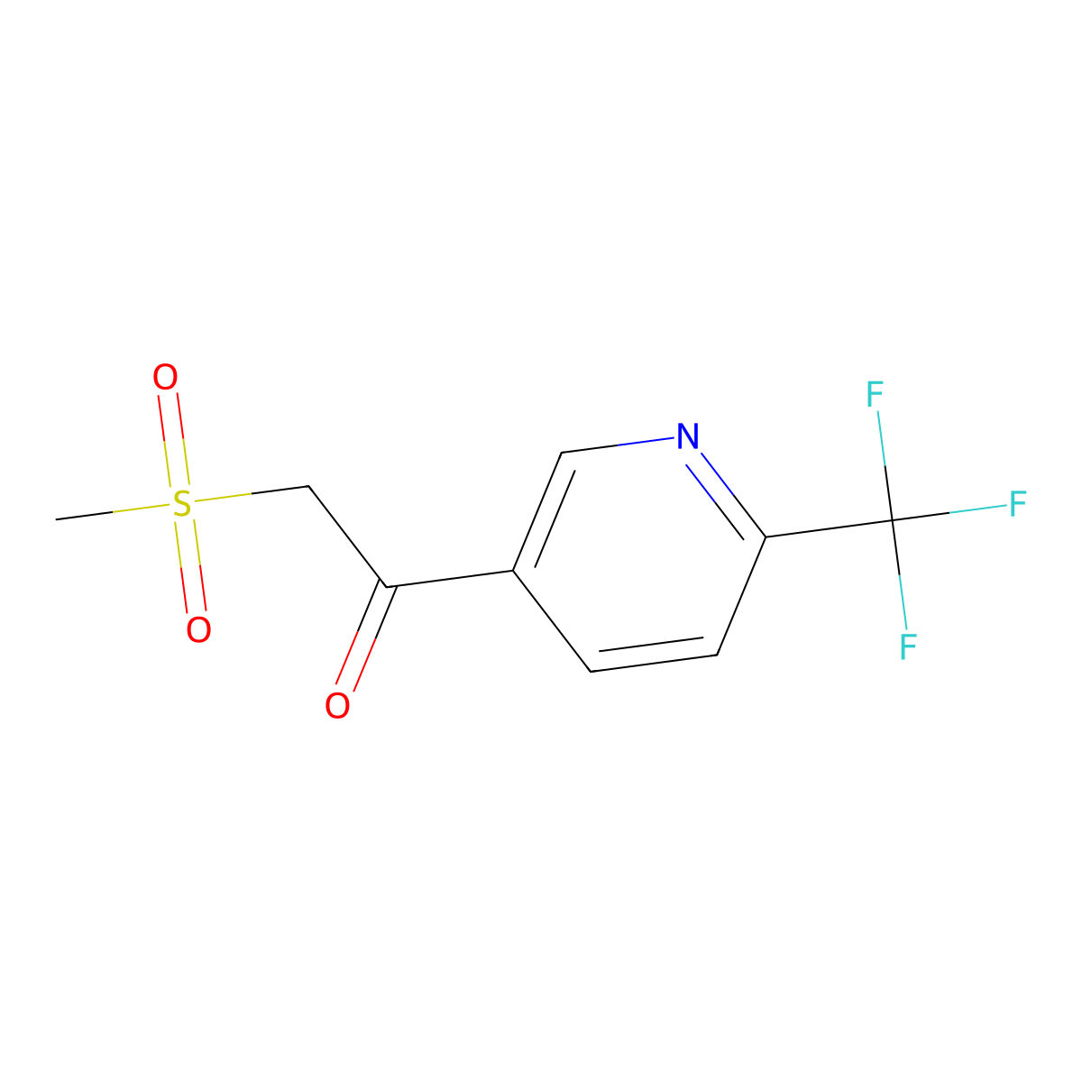 2-Methylsulfonyl-1-[6-(trifluoromethyl)pyridin-3-yl]ethanone molecular structure, CAS 386704-14-9