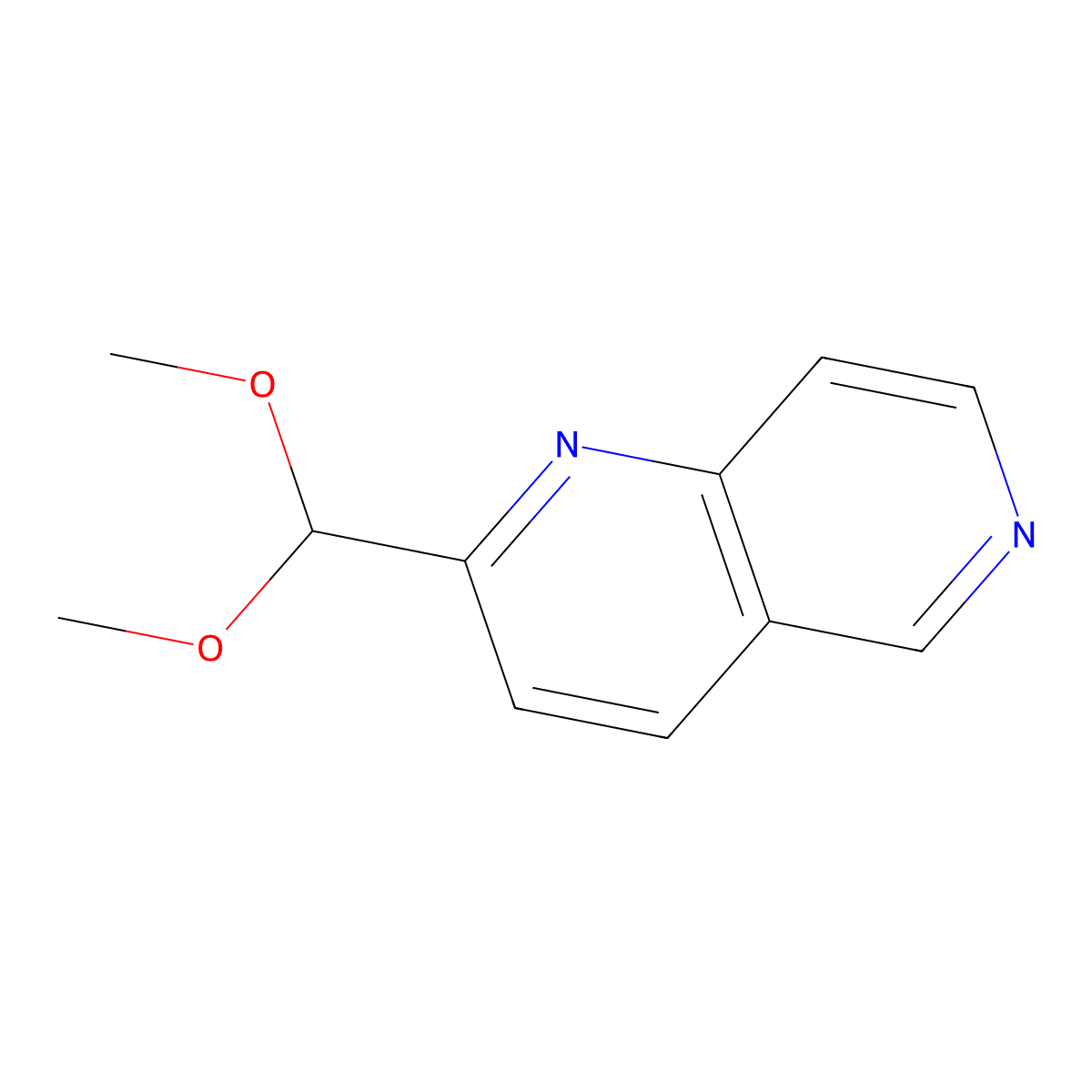 2-(Dimethoxymethyl)-1,6-naphthyridine molecular structure, CAS 386715-36-2