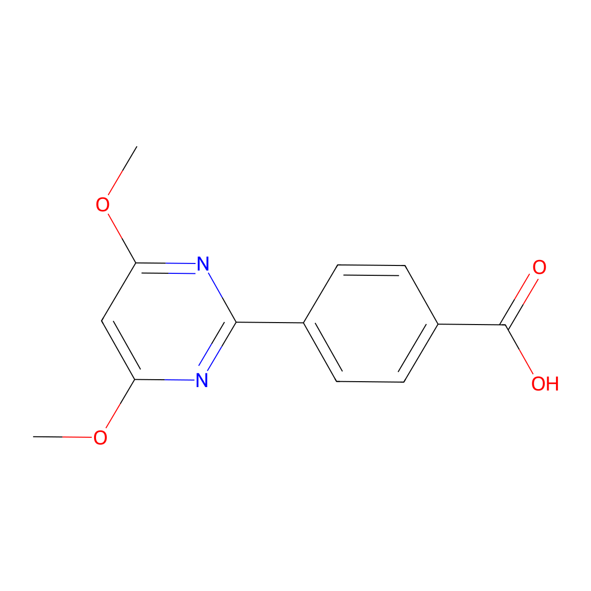 4-(4,6-Dimethoxypyrimidin-2-yl)benzoic acid molecular structure, CAS 386715-40-8
