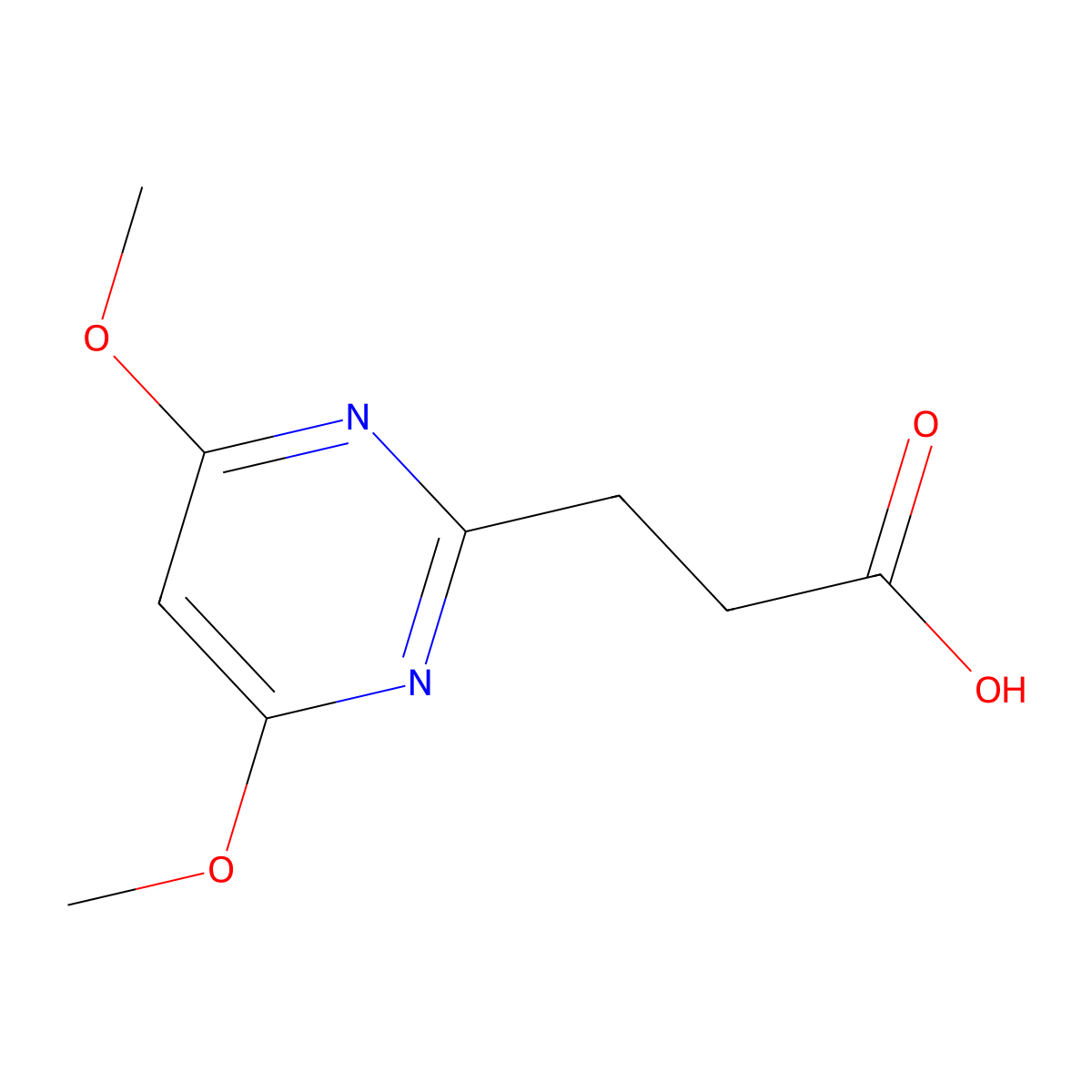 3-(4,6-Dimethoxypyrimidin-2-yl)propanoic acid molecular structure, CAS 386715-41-9