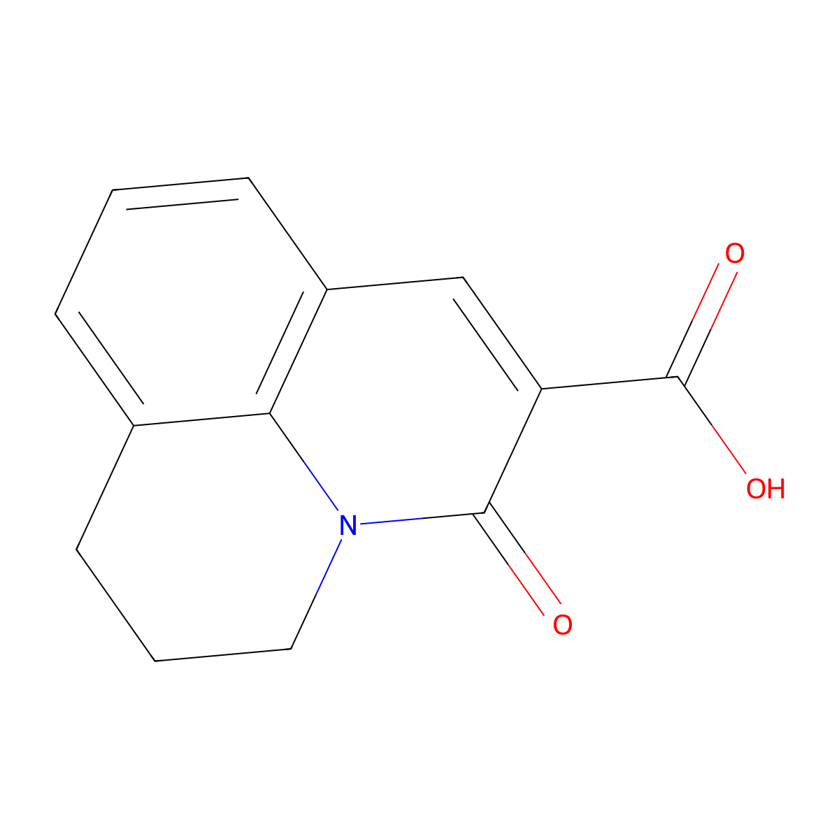 5-Oxo-2,3-dihydro-1H,5H-pyrido(3,2,1-ij)quinoline-6-carboxylic acid molecular structure, CAS 386715-42-0