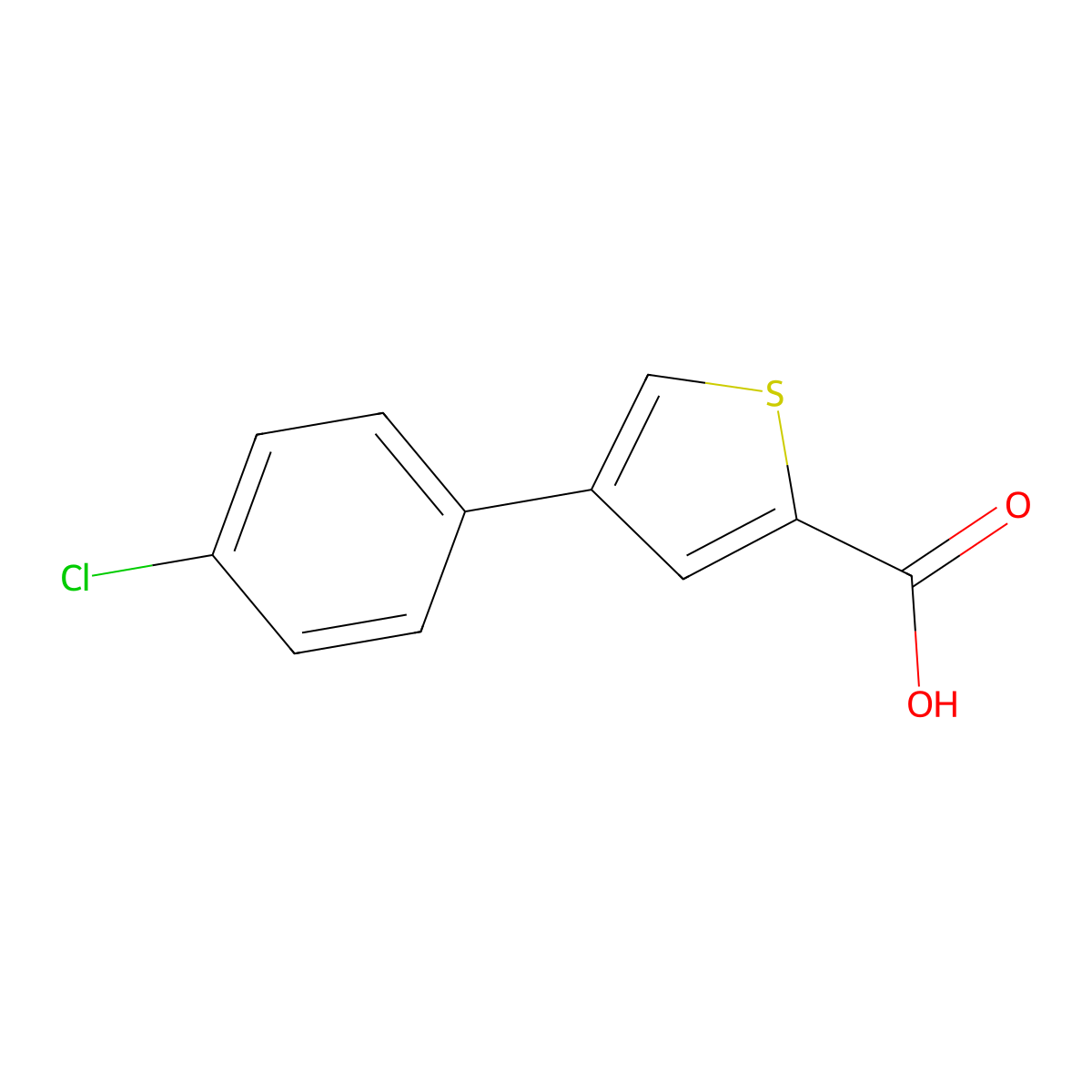 4-(4-Chlorophenyl)thiophene-2-carboxylic acid molecular structure, CAS 386715-46-4
