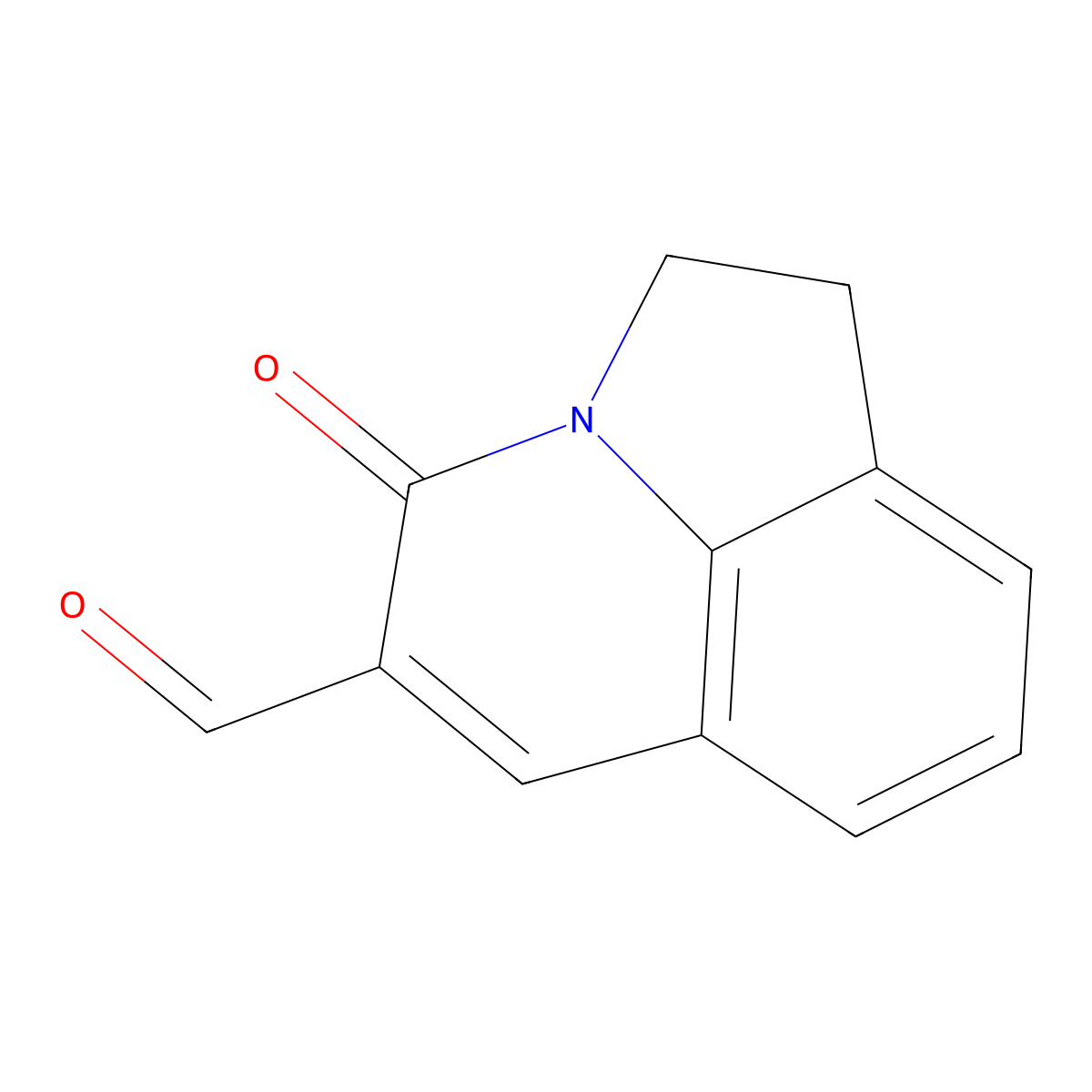 4-Oxo-1,2-dihydro-4H-pyrrolo[3,2,1-ij]quinoline-5-carbaldehyde molecular structure, CAS 386715-47-5