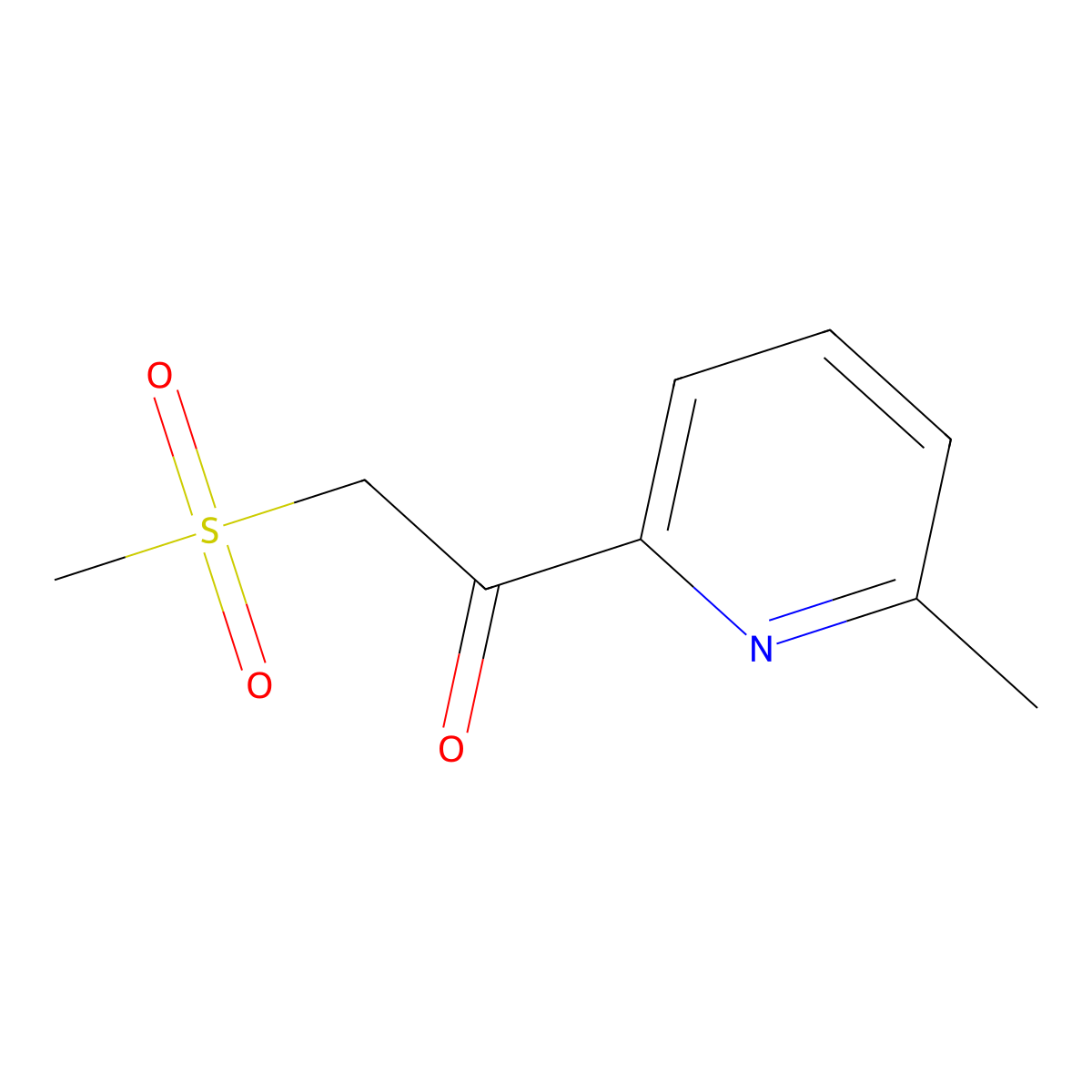 1-(6-Methylpyridin-2-yl)-2-(methylsulfonyl)ethanone molecular structure, CAS 386715-51-1