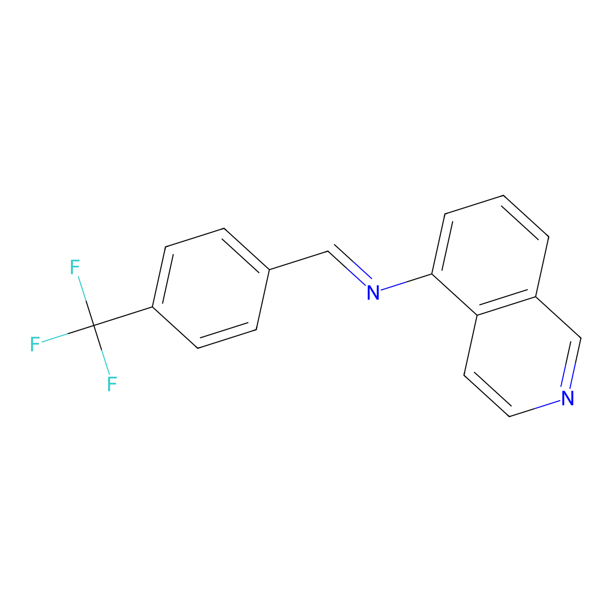 N-{(E)-[4-(trifluoromethyl)phenyl]methylidene}-5-isoquinolinamine molecular structure, CAS 386717-03-9
