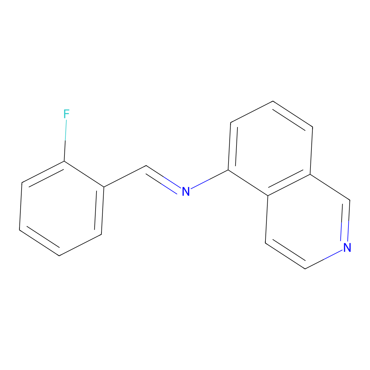 N-[(E)-(2-fluorophenyl)methylidene]-5-isoquinolinamine molecular structure, CAS 386717-35-7