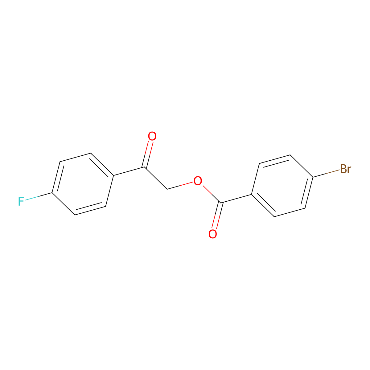 2-(4-Fluorophenyl)-2-oxoethyl 4-bromobenzoate molecular structure, CAS 386723-49-5
