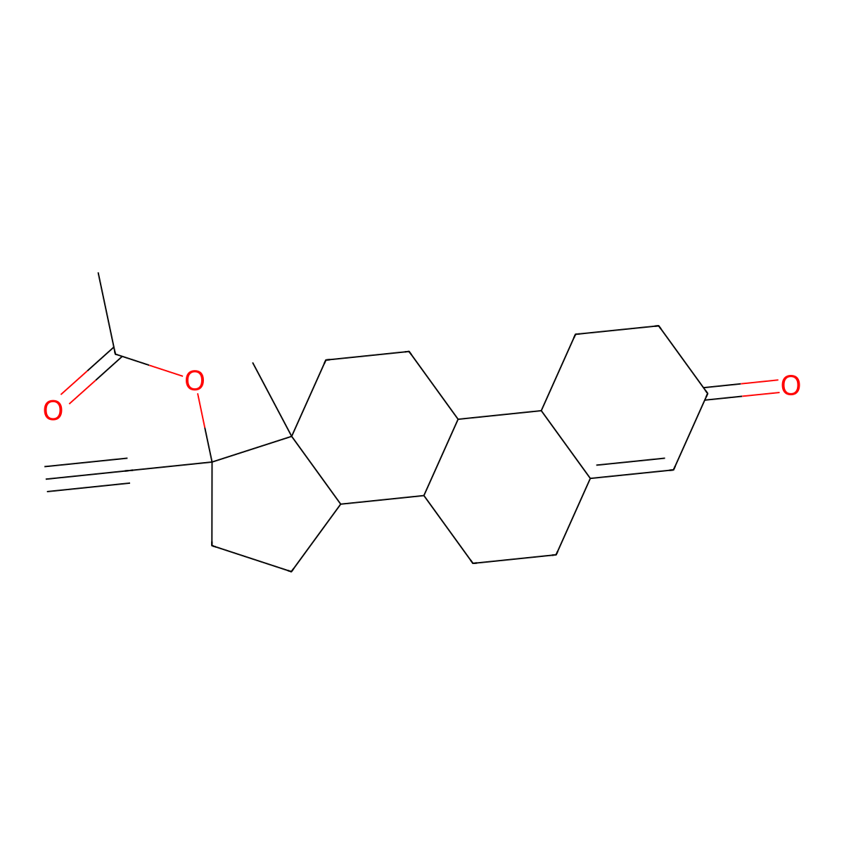 17-(Acetyloxy)-19-norpregn-4-en-20-yn-3-one molecular structure, CAS 38673-38-0